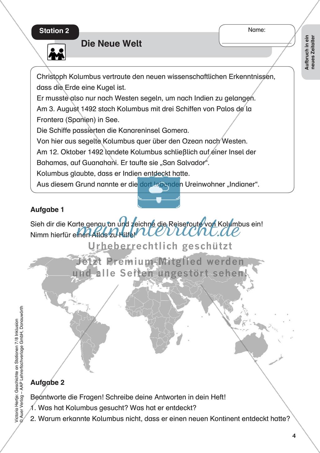 Stationenarbeit: Entdeckungsreisen der Spanier Preview 6