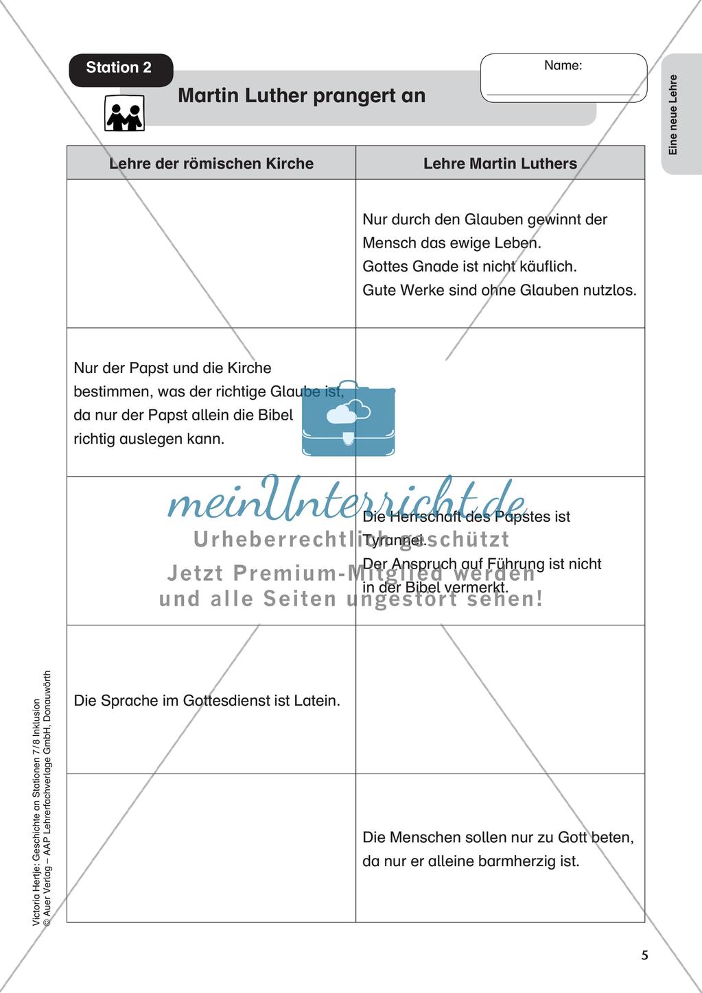 Stationenarbeit: Die Lehre Luthers Preview 7