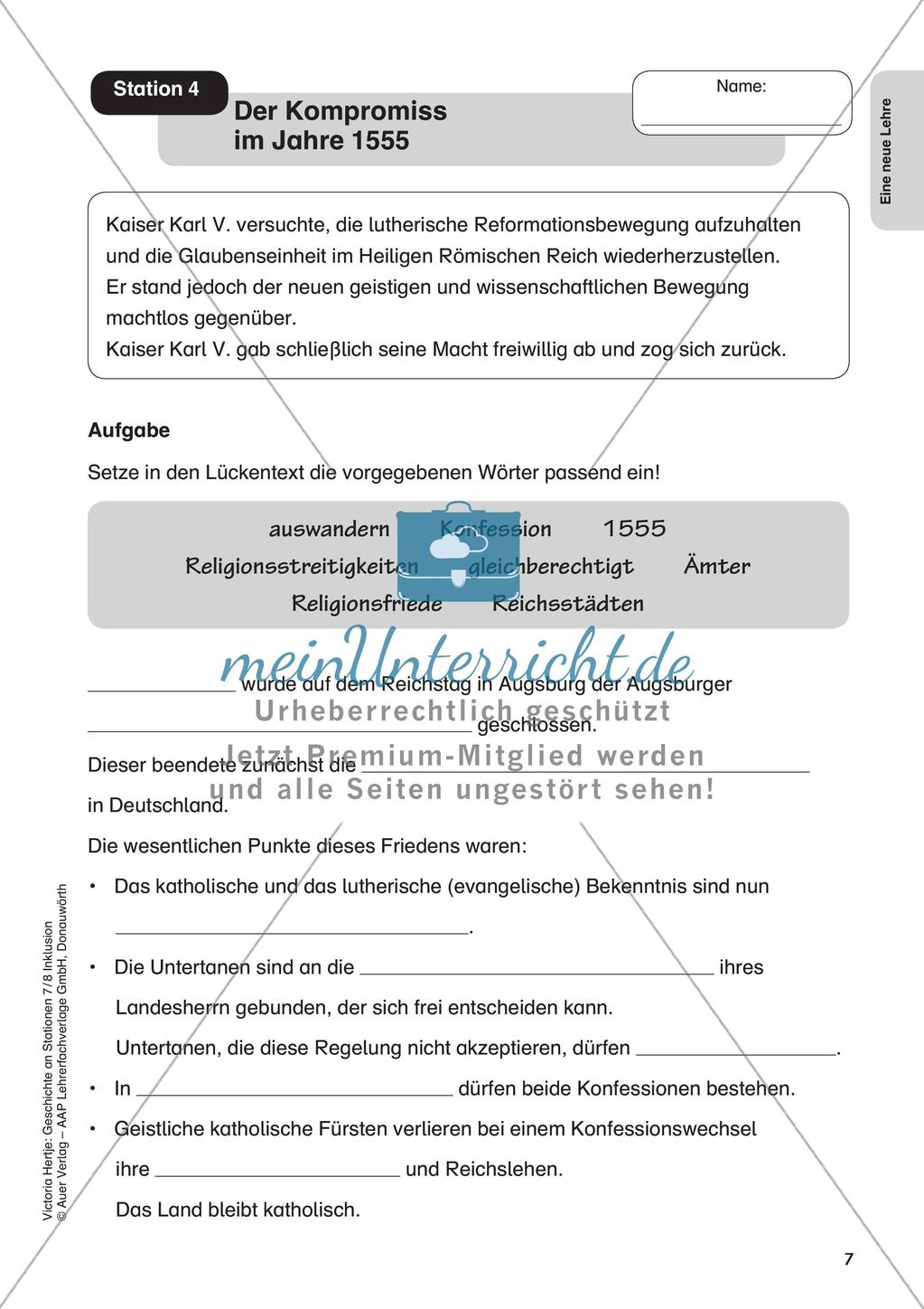 Stationenarbeit: Die Lehre Luthers Preview 9
