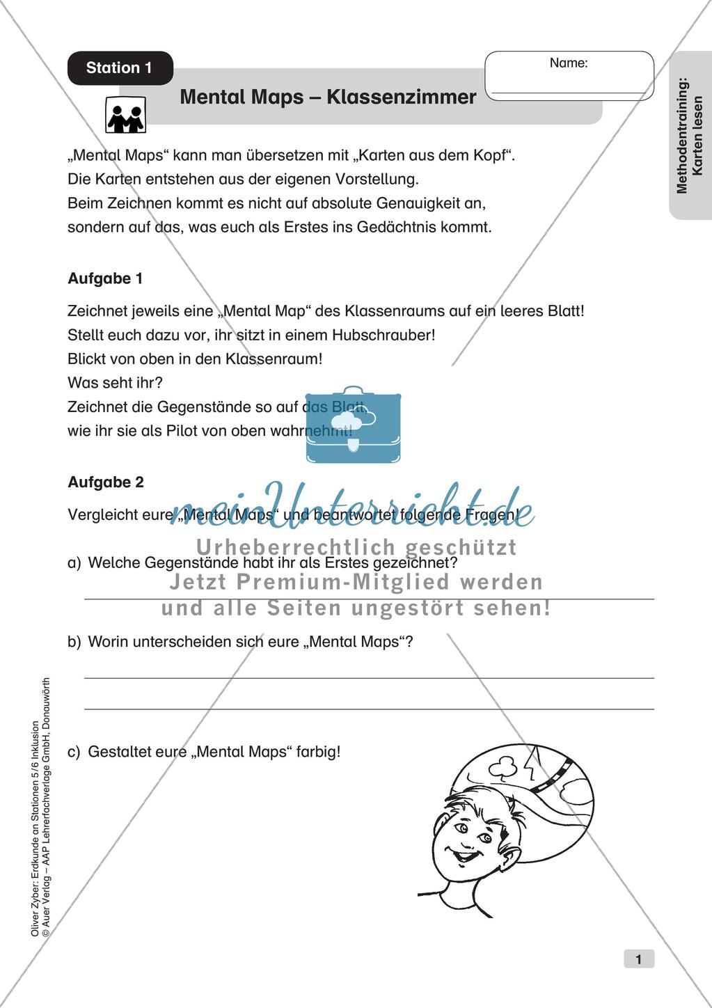 Methodentraining - Karten lesen Preview 3