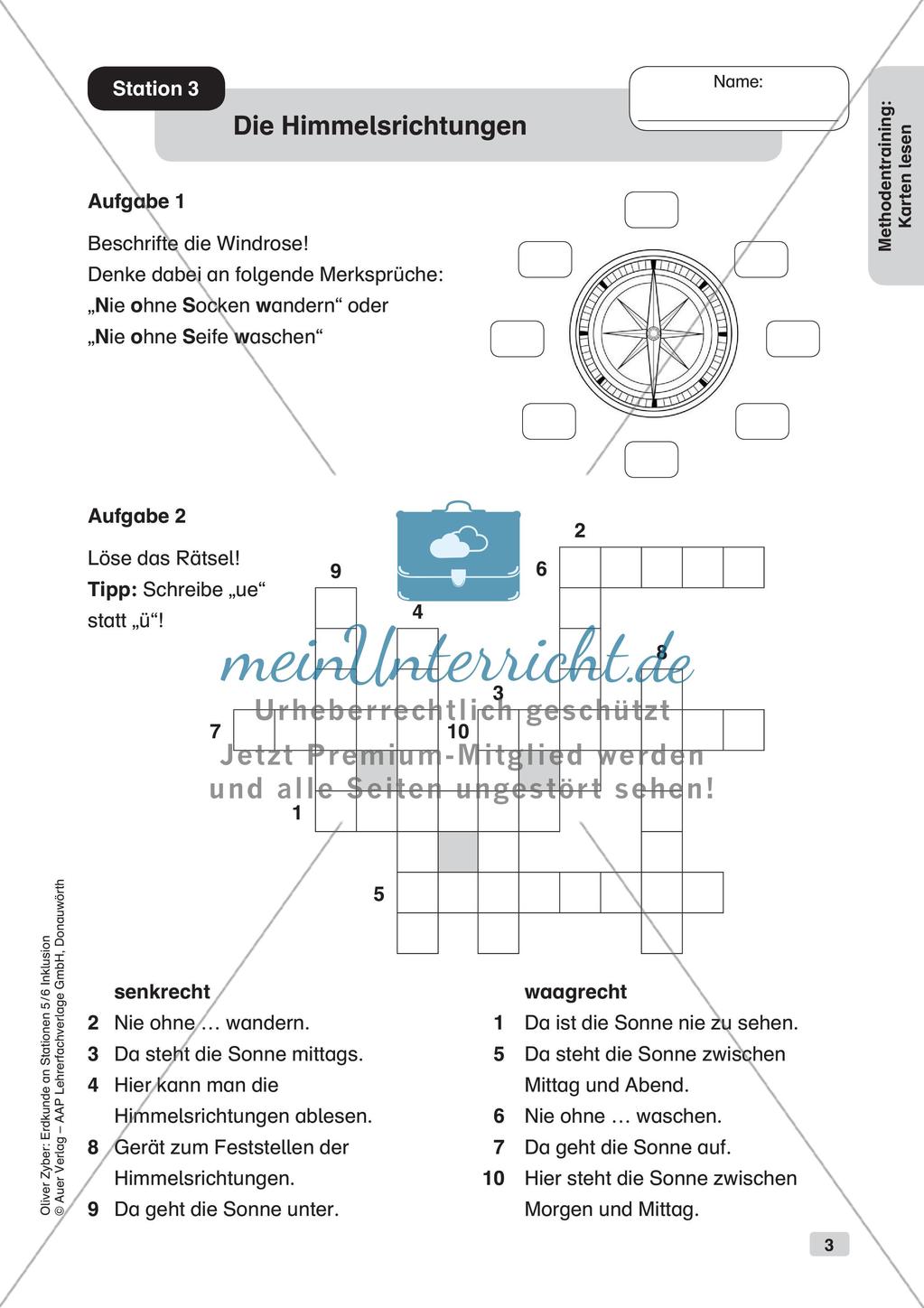 Methodentraining - Karten lesen Preview 5
