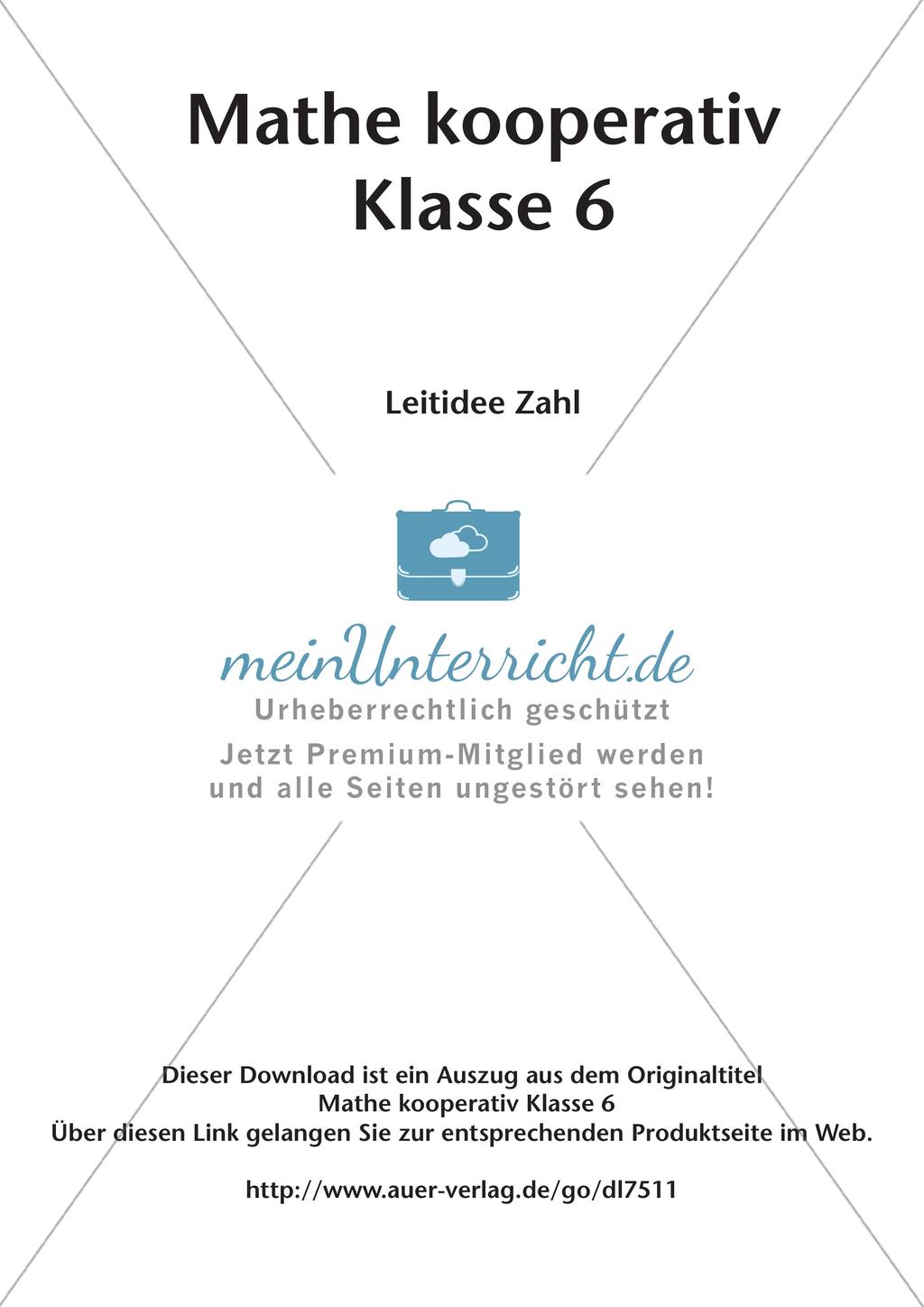 Mathe kooperativ Klasse 6: Leitidee Zahl Preview 2