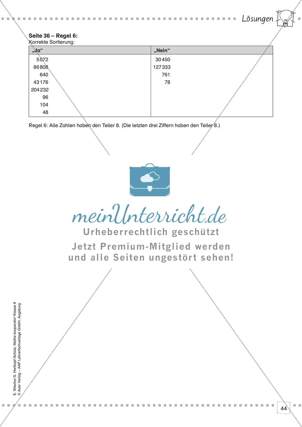 Mathe kooperativ Klasse 6: Leitidee Zahl Preview 46
