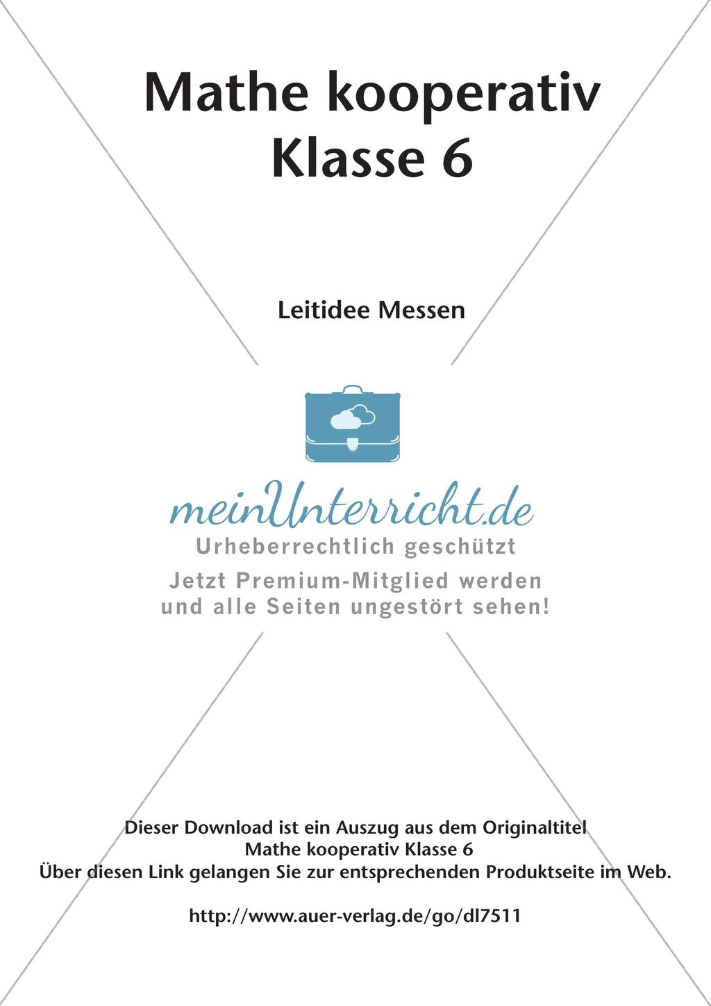 Mathe kooperativ Klasse 6: Leitidee Messen Preview 2