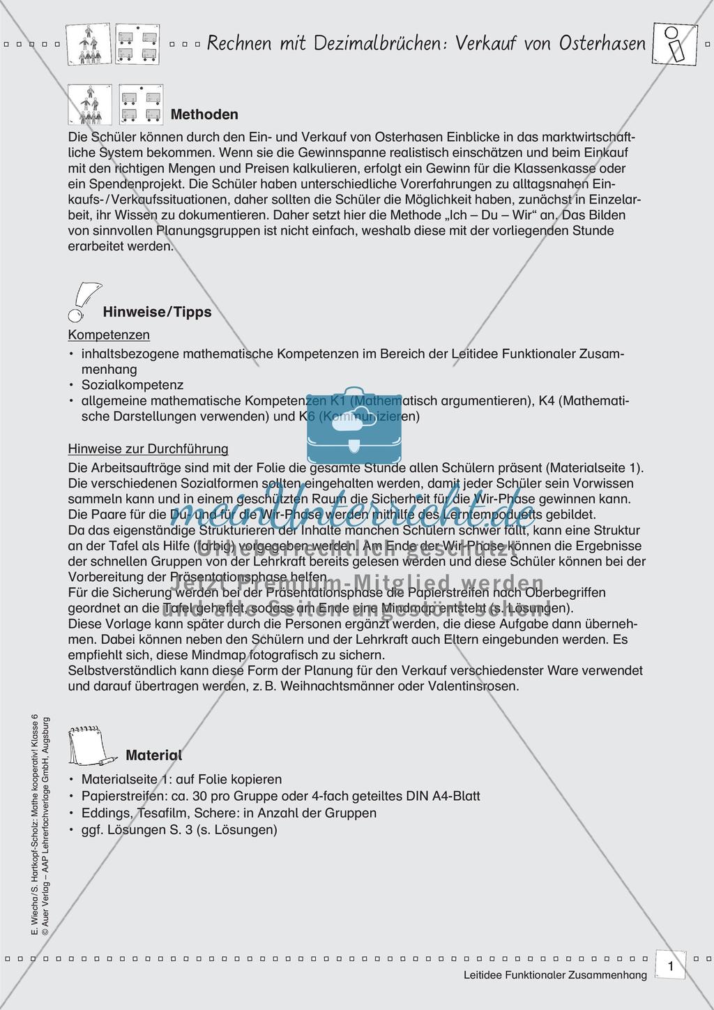 Mathe kooperativ Klasse 6: Leitidee Funktionaler Zusammenhang Preview 3
