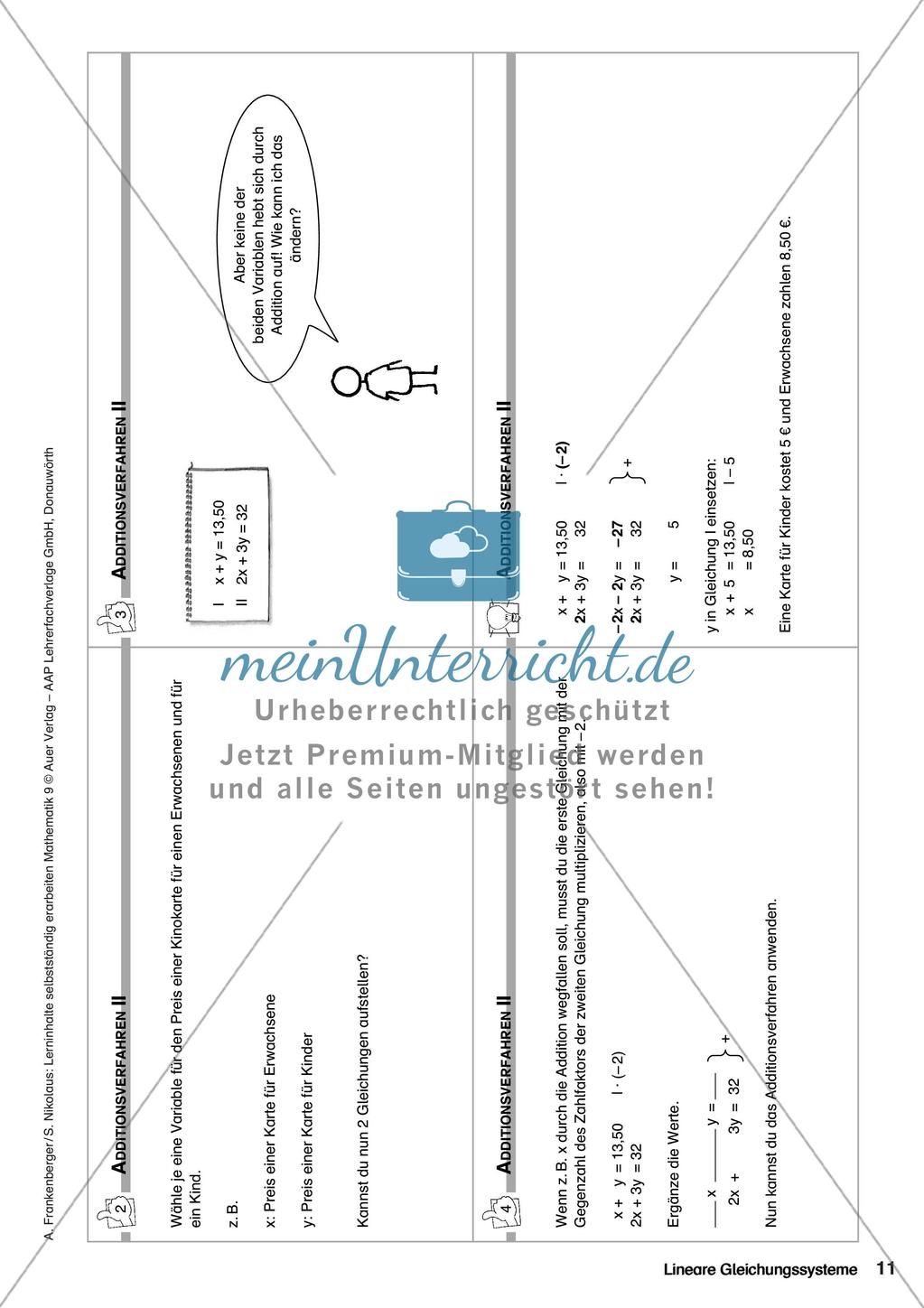 Lerninhalte selbstständig erarbeiten Thema Lineare Gleichungssysteme Preview 13