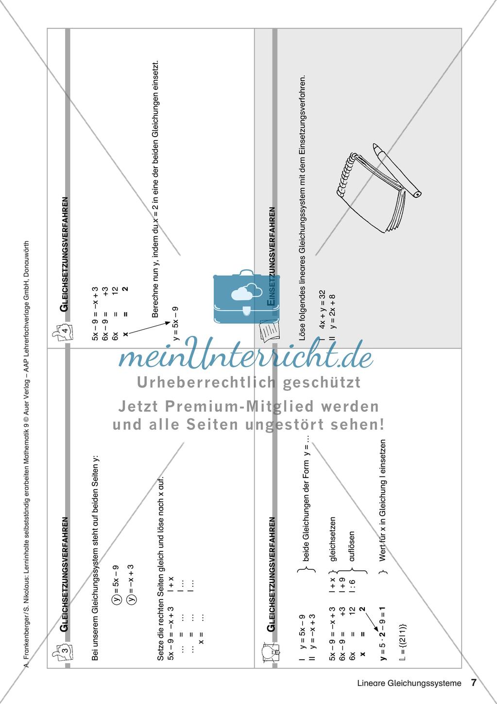 Lerninhalte selbstständig erarbeiten Thema Lineare Gleichungssysteme Preview 9