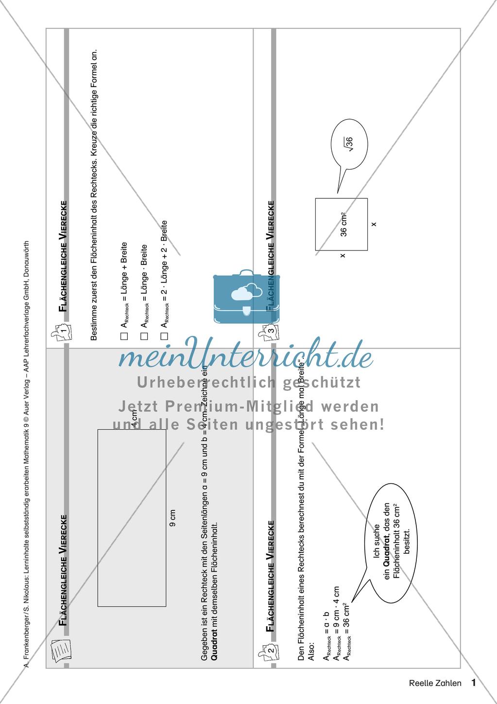 Lerninhalte selbstständig erarbeiten Thema Reelle Zahlen Preview 3
