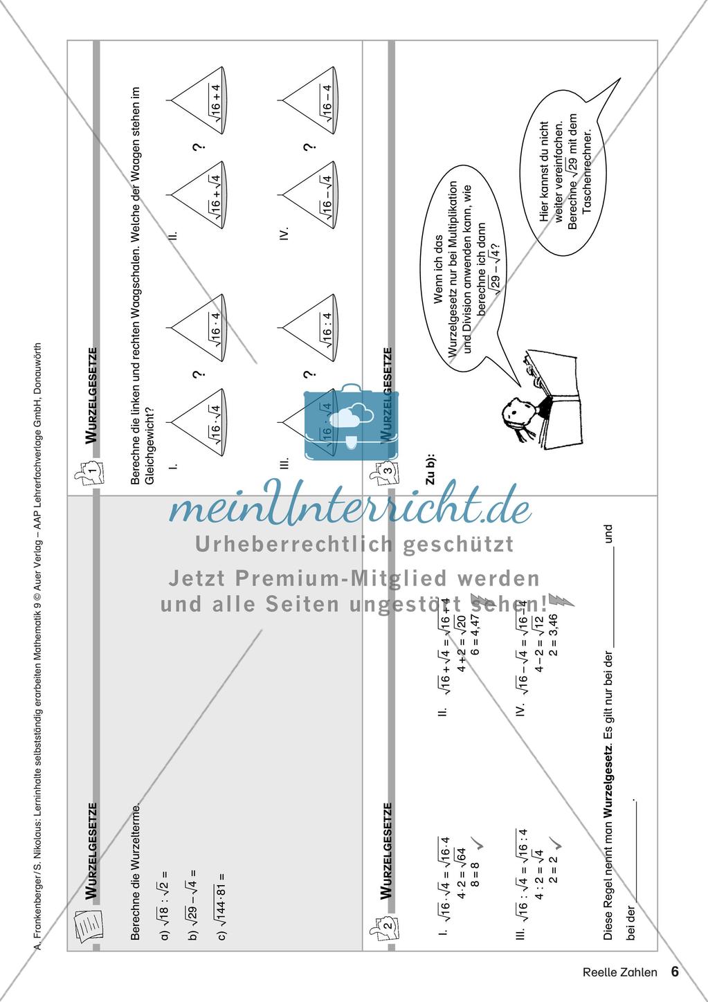 Lerninhalte selbstständig erarbeiten Thema Reelle Zahlen Preview 8