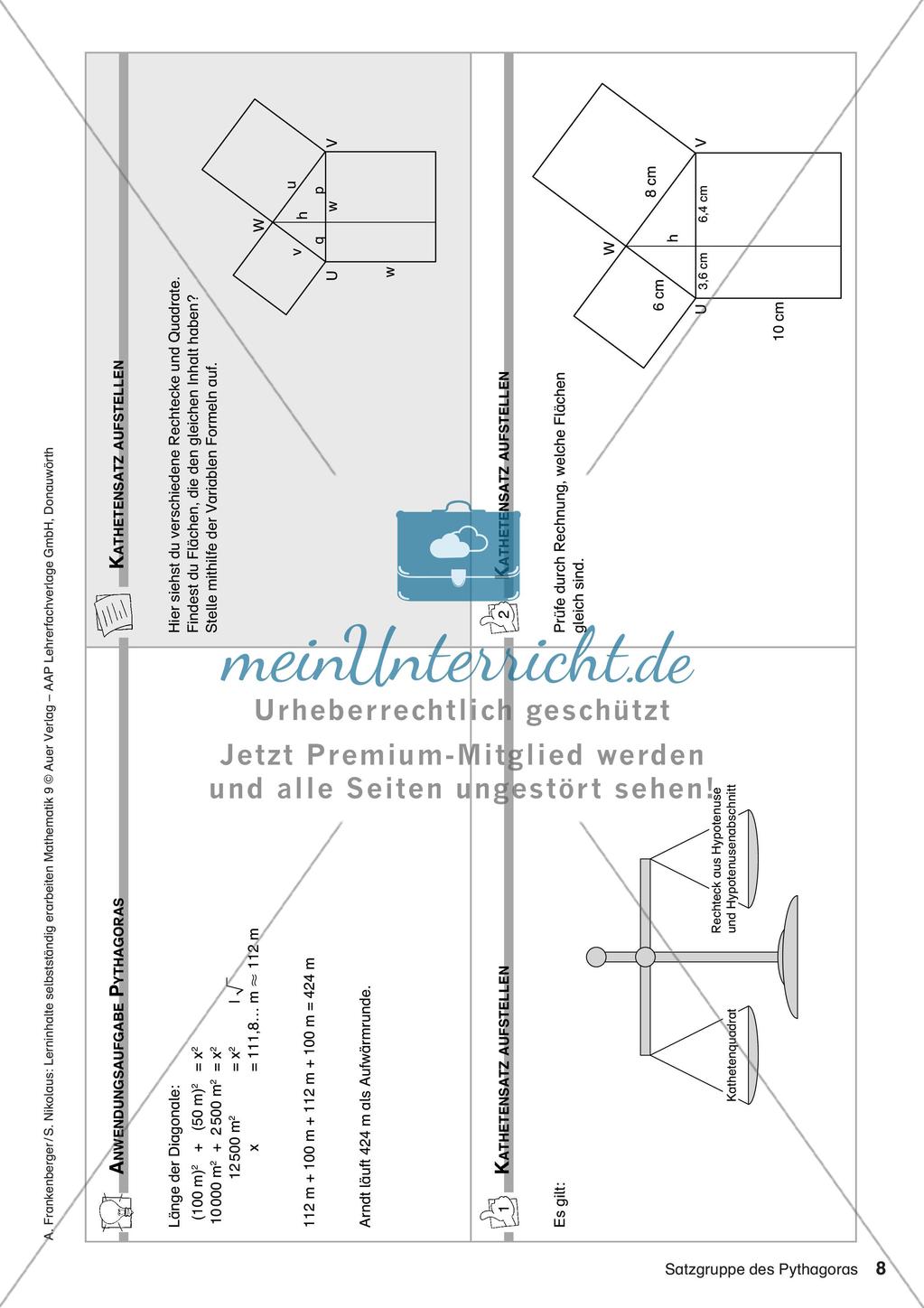 Lerninhalte selbstständig erarbeiten Thema Satzgruppe des Pythagoras Preview 10