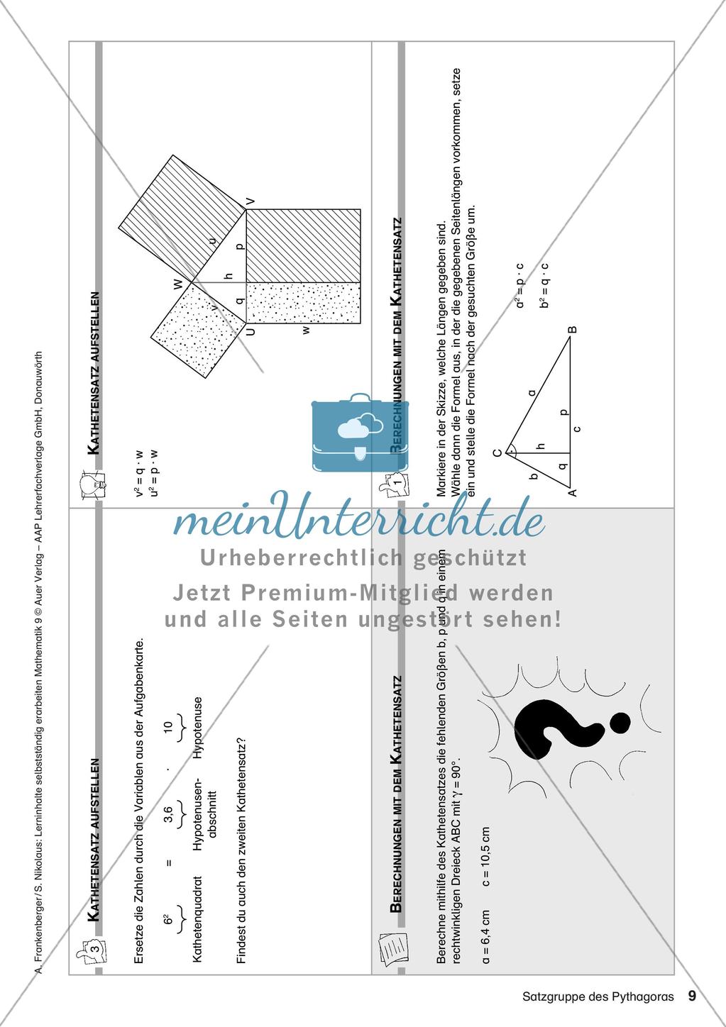 Lerninhalte selbstständig erarbeiten Thema Satzgruppe des Pythagoras Preview 11