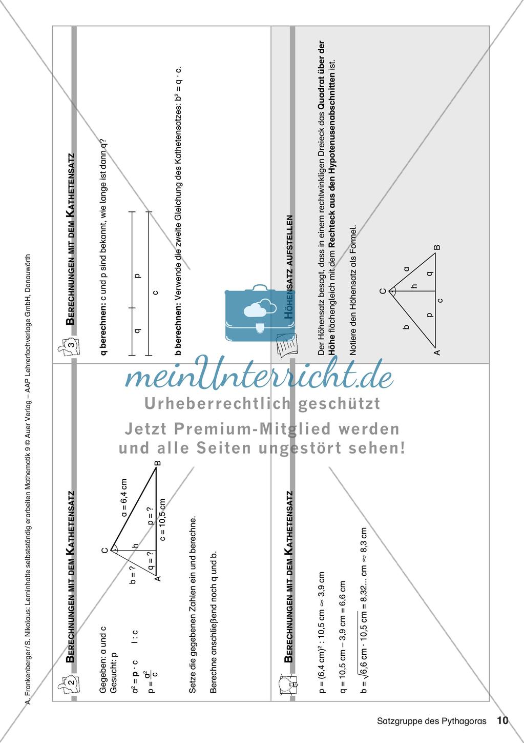 Lerninhalte selbstständig erarbeiten Thema Satzgruppe des Pythagoras Preview 12