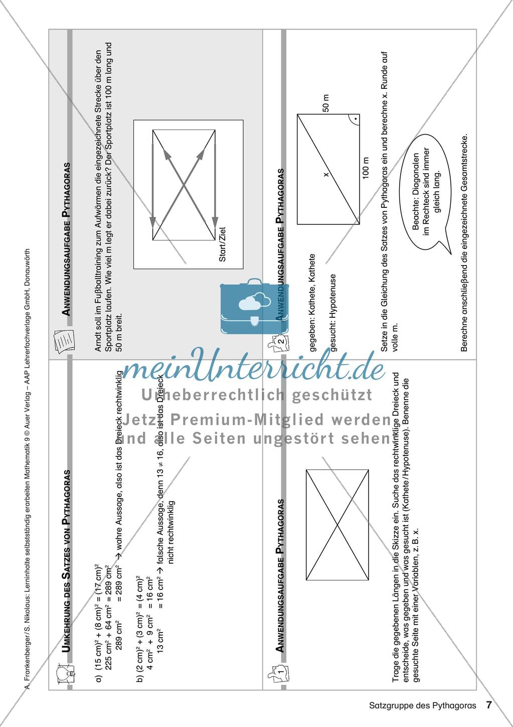 Lerninhalte selbstständig erarbeiten Thema Satzgruppe des Pythagoras Preview 9