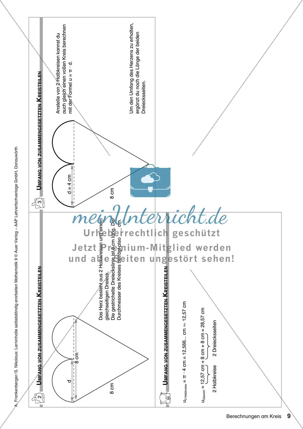 Lerninhalte selbstständig erarbeiten Thema Berechnungen am Kreis Preview 11