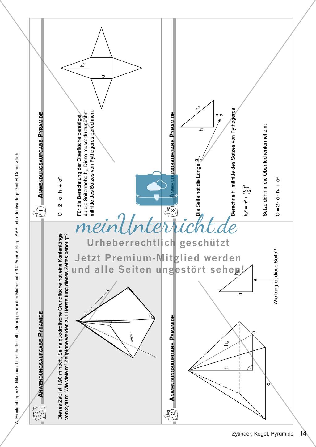 Lerninhalte selbstständig erarbeiten Thema Zylinder, Kegel, Pyramide Preview 16