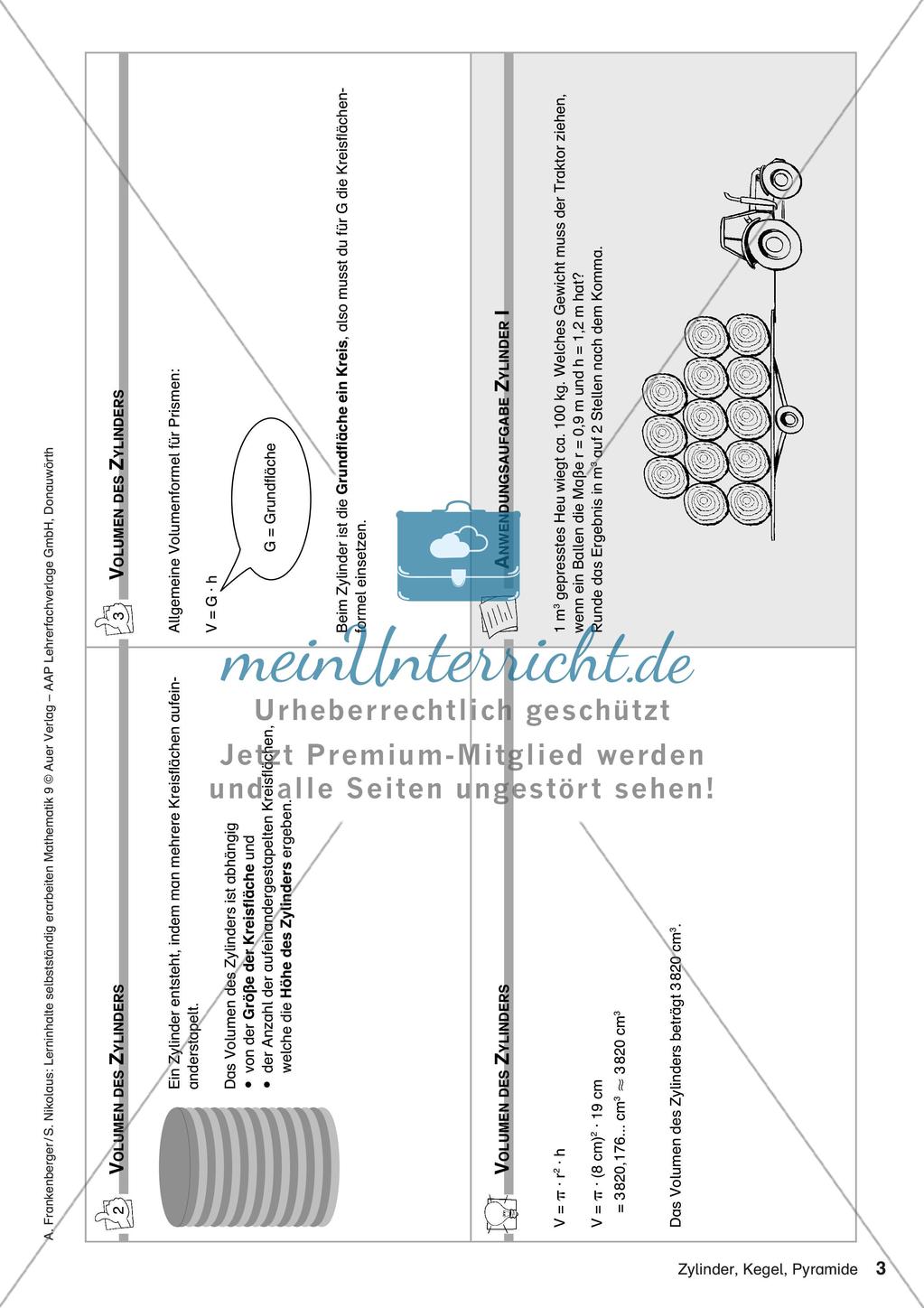 Lerninhalte selbstständig erarbeiten Thema Zylinder, Kegel, Pyramide Preview 5