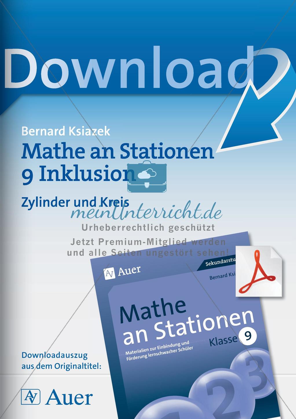 Mathe an Stationen - Inklusion: Zylinder und Kreis Preview 1
