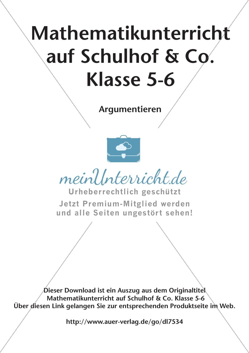 Mathematikunterricht auf dem Schulhof: Argumentieren Preview 2