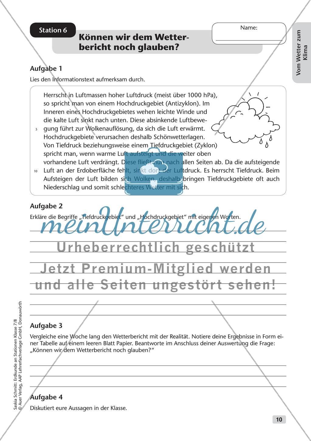 Stationenarbeit: Wetter und Klima Preview 12