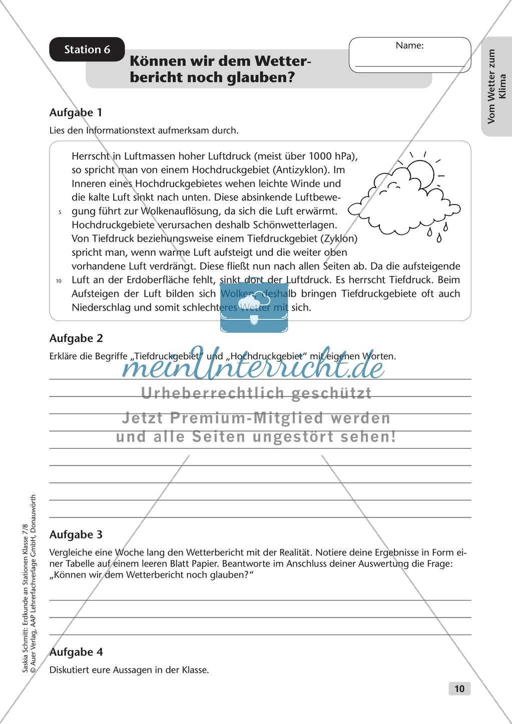 Stationenarbeit: Wetter und Klima Preview 12
