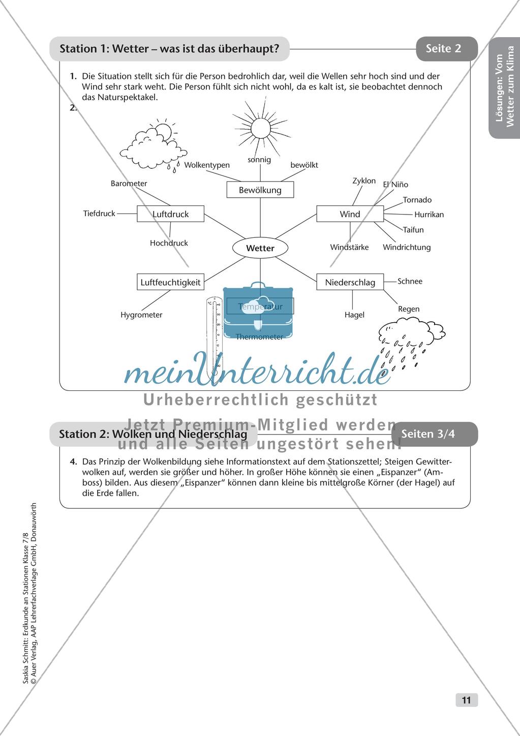 Stationenarbeit: Wetter und Klima Preview 13