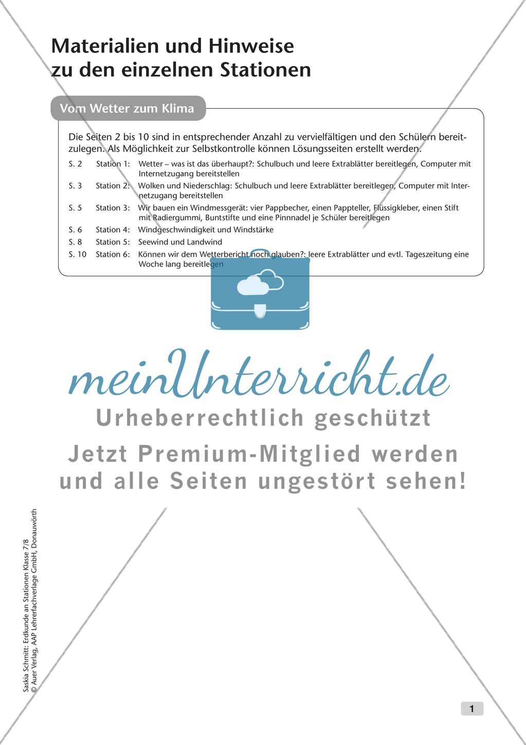 Stationenarbeit: Wetter und Klima Preview 3