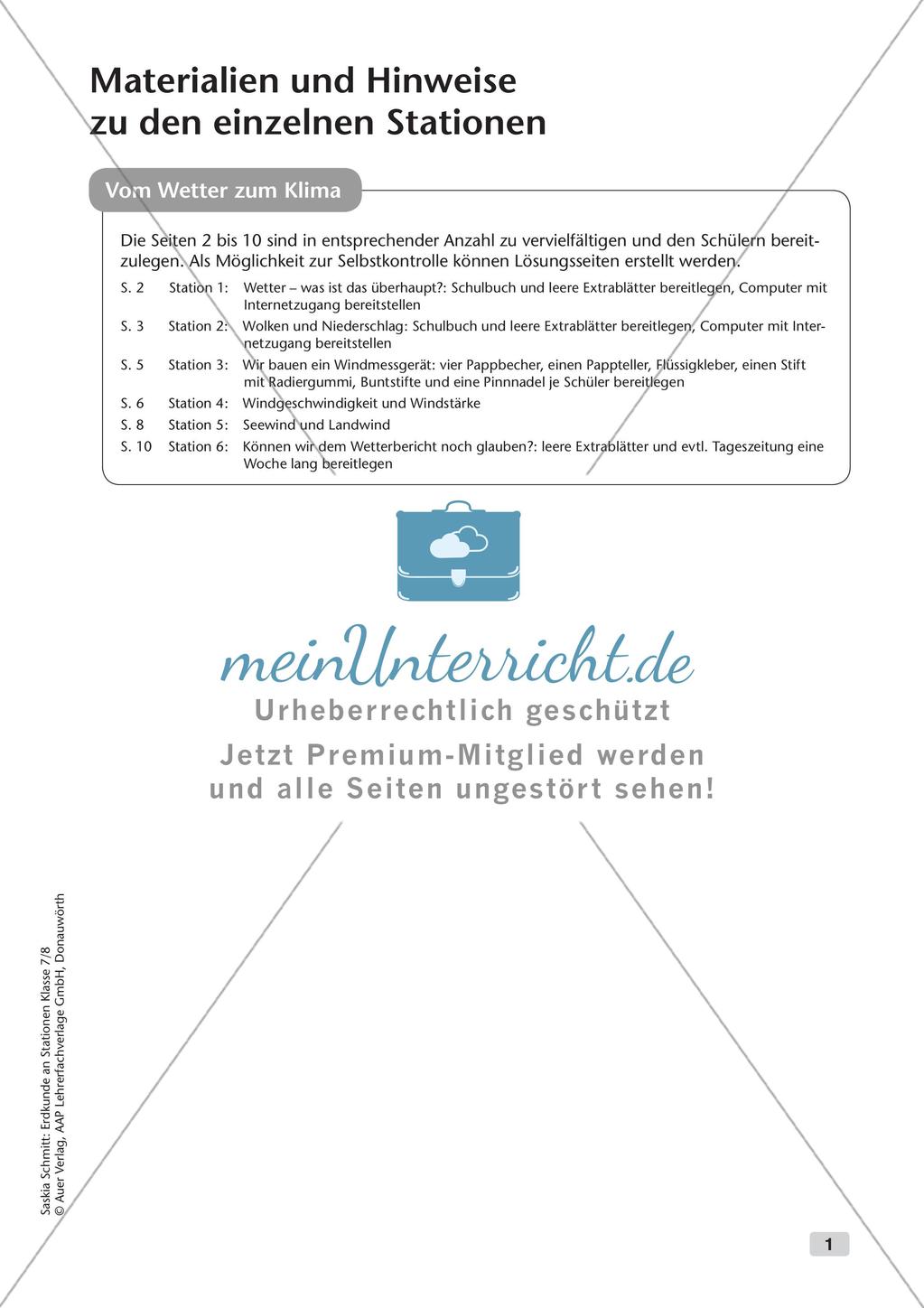 Stationenarbeit: Wetter und Klima Preview 3