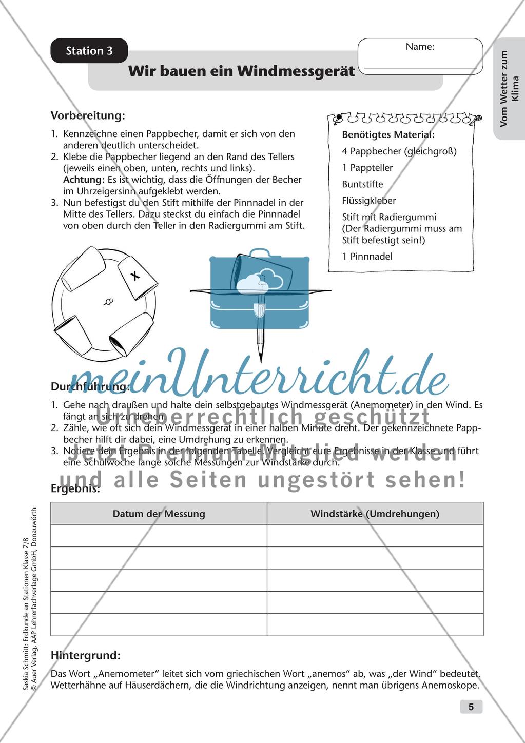 Stationenarbeit: Wetter und Klima Preview 7