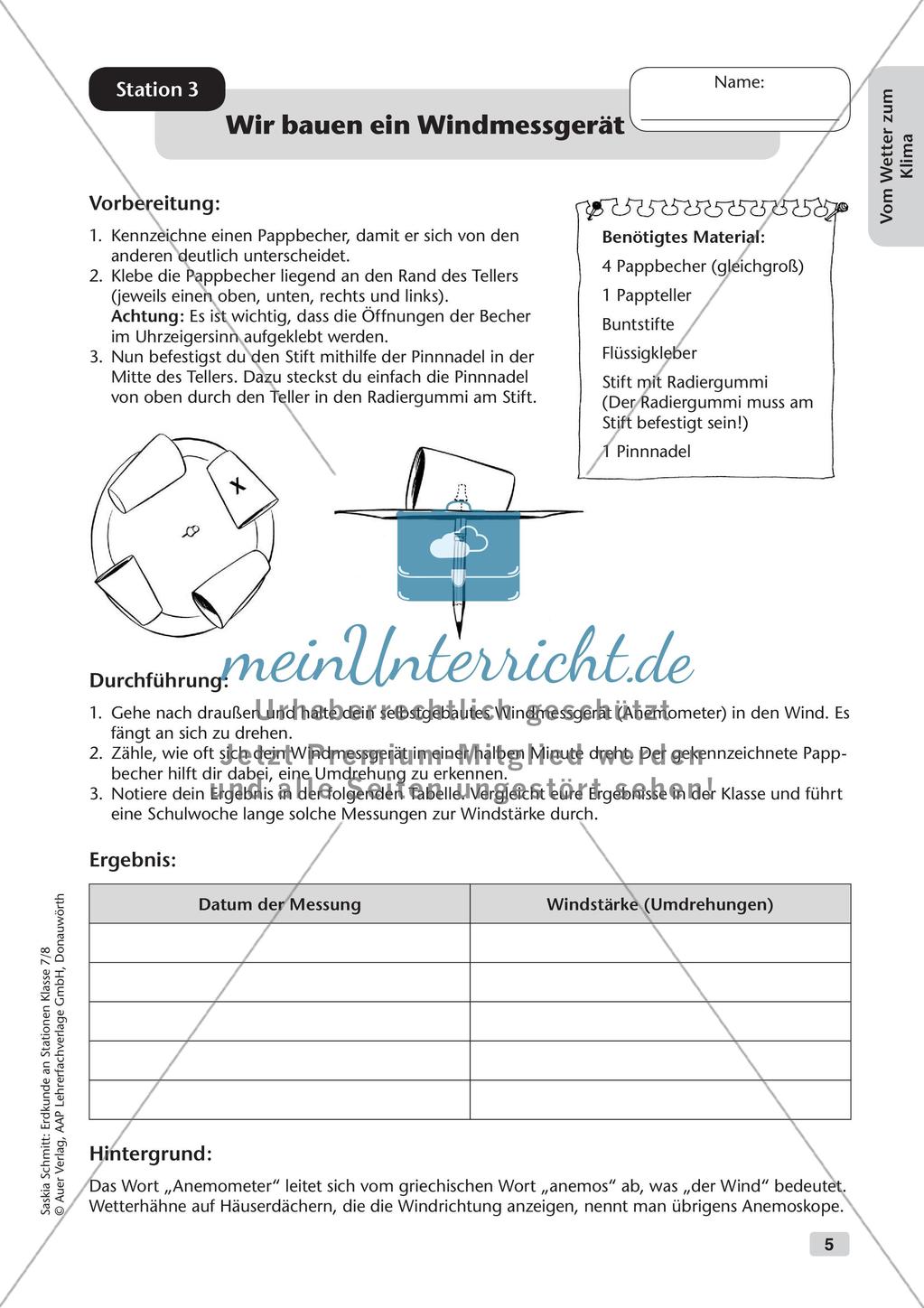 Stationenarbeit: Wetter und Klima Preview 7