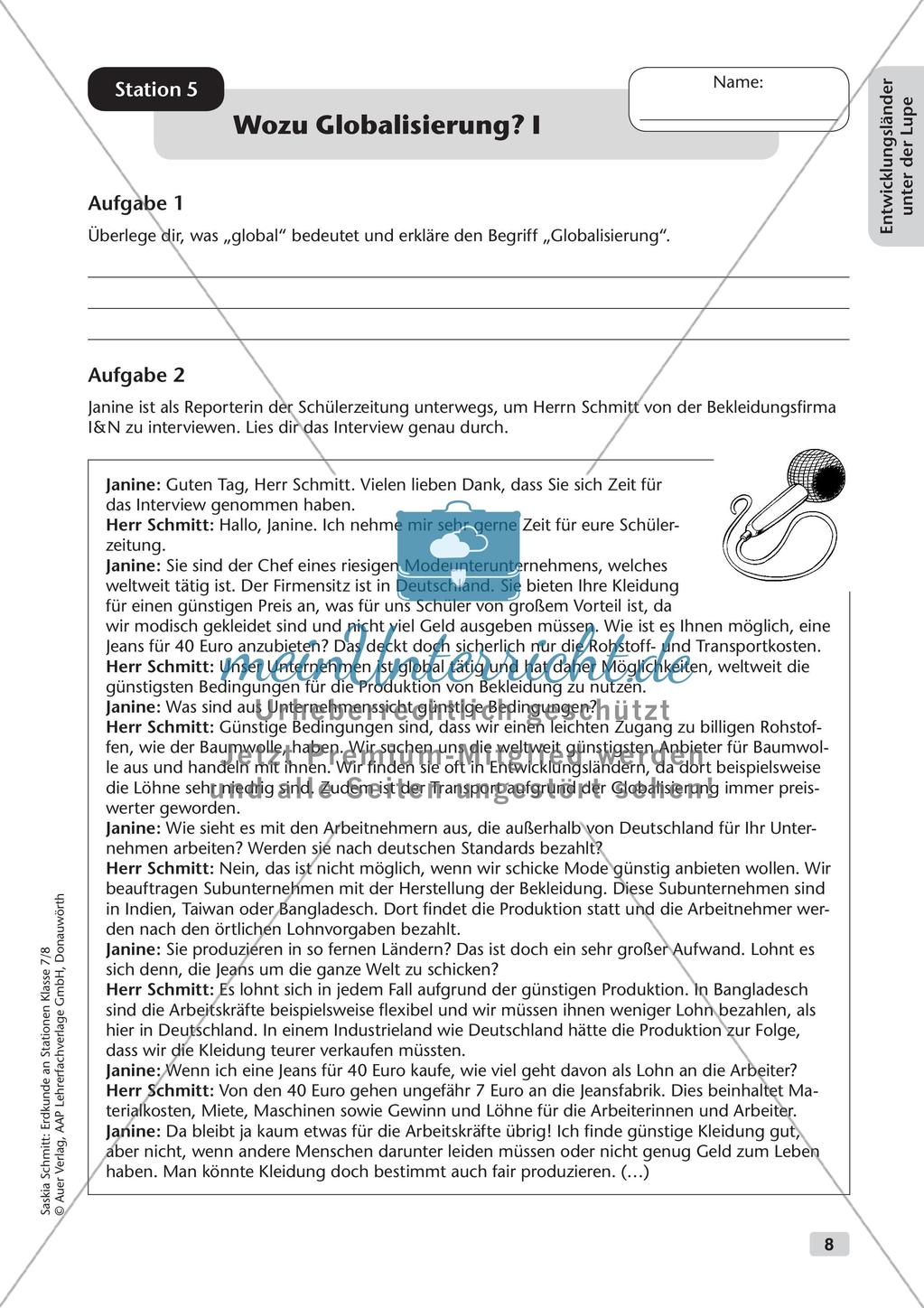 Stationenarbeit: Entwicklungsländer und Globalisierung Preview 10