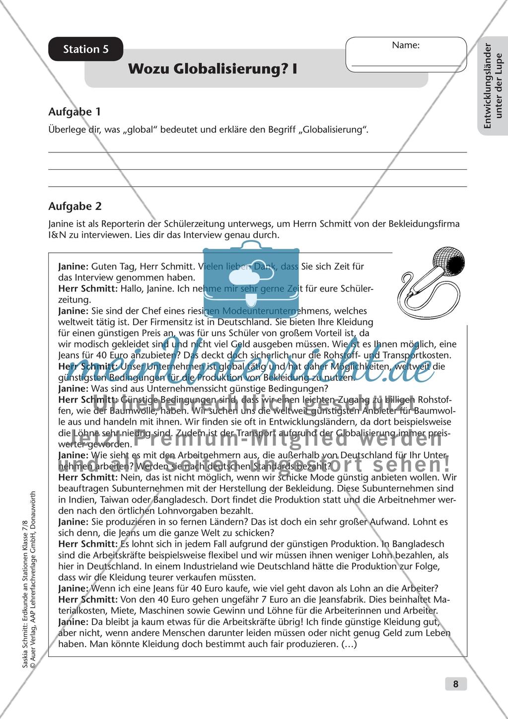 Stationenarbeit: Entwicklungsländer und Globalisierung Preview 10