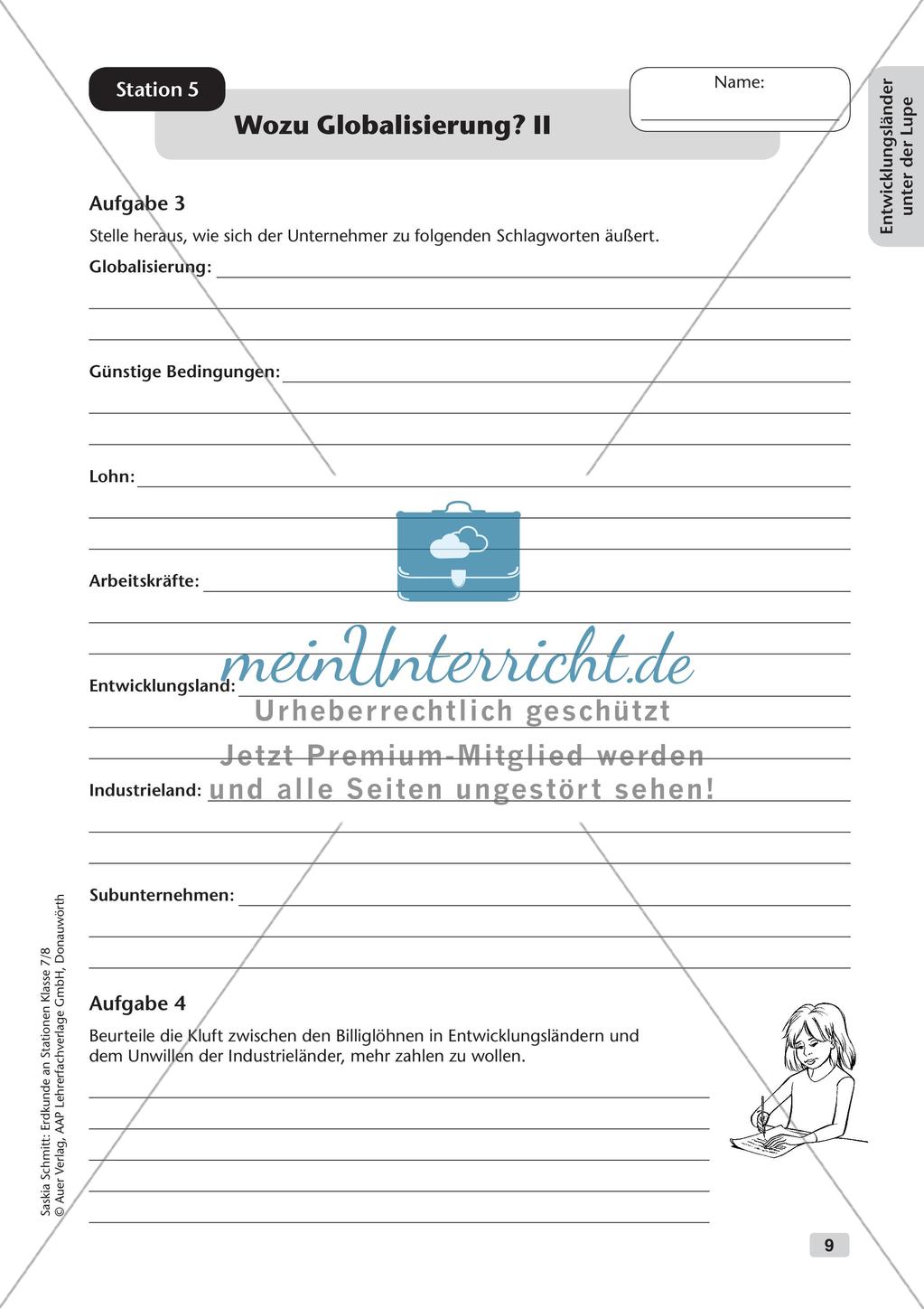 Stationenarbeit: Entwicklungsländer und Globalisierung Preview 11