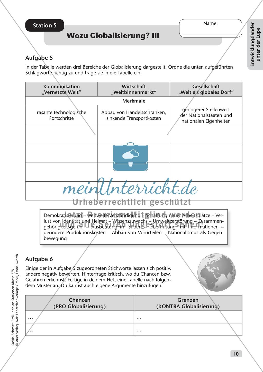 Stationenarbeit: Entwicklungsländer und Globalisierung Preview 12
