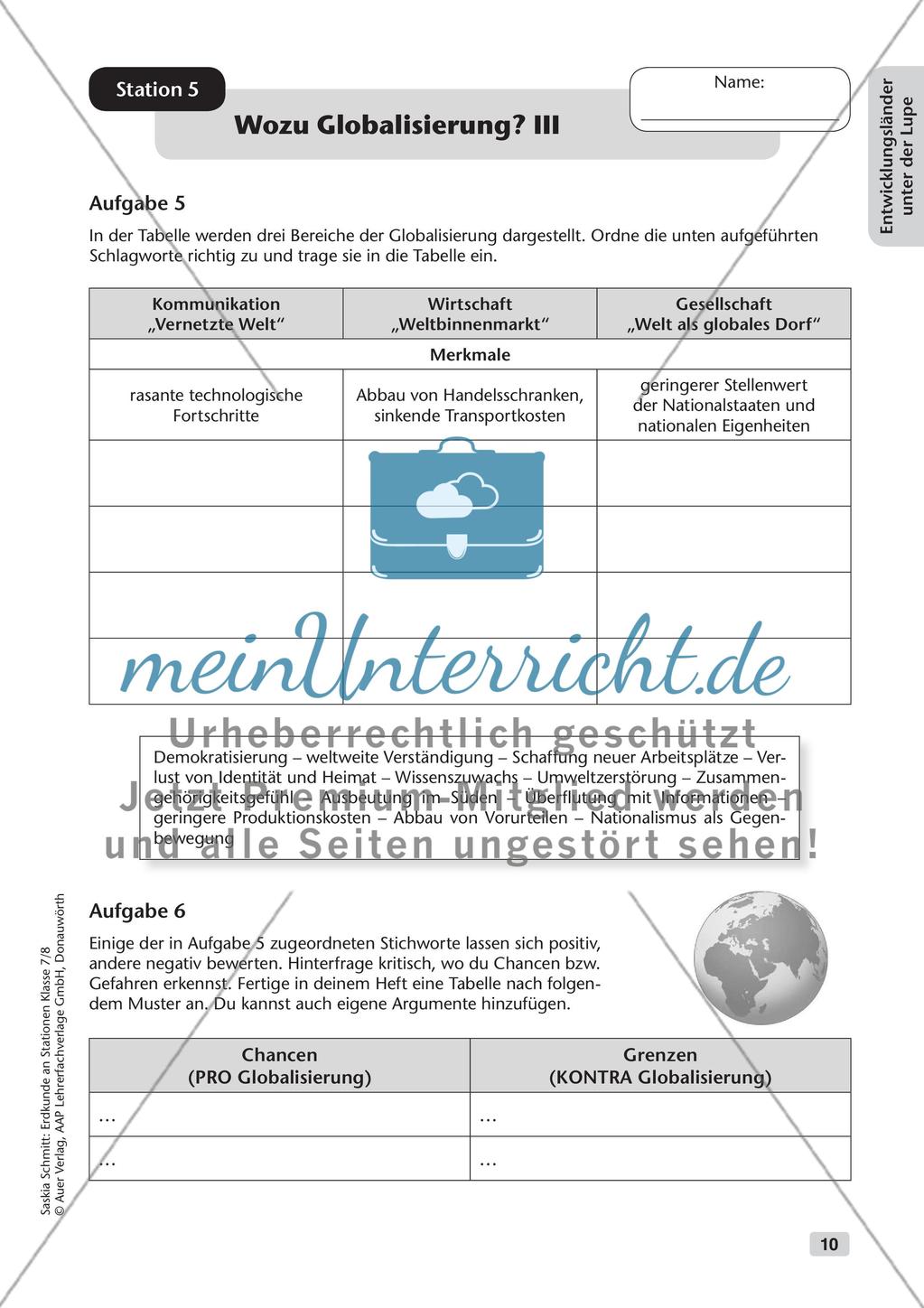 Stationenarbeit: Entwicklungsländer und Globalisierung Preview 12