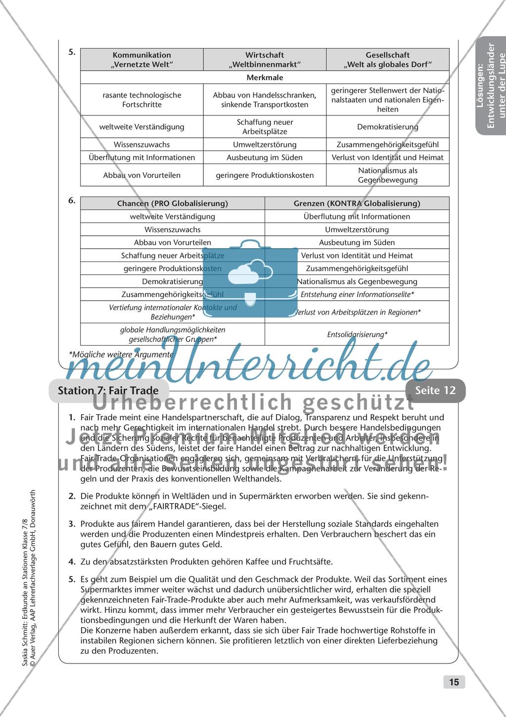 Stationenarbeit: Entwicklungsländer und Globalisierung Preview 17