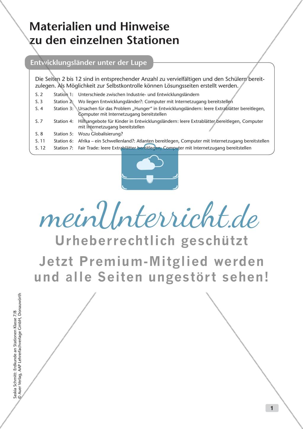 Stationenarbeit: Entwicklungsländer und Globalisierung Preview 3