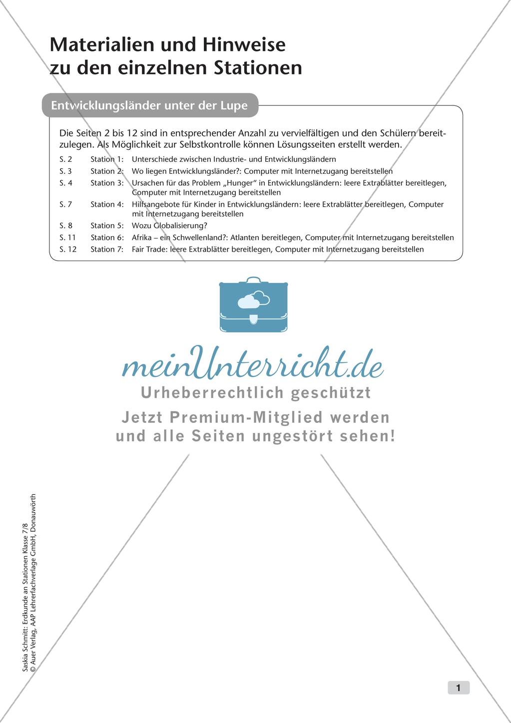 Stationenarbeit: Entwicklungsländer und Globalisierung Preview 3