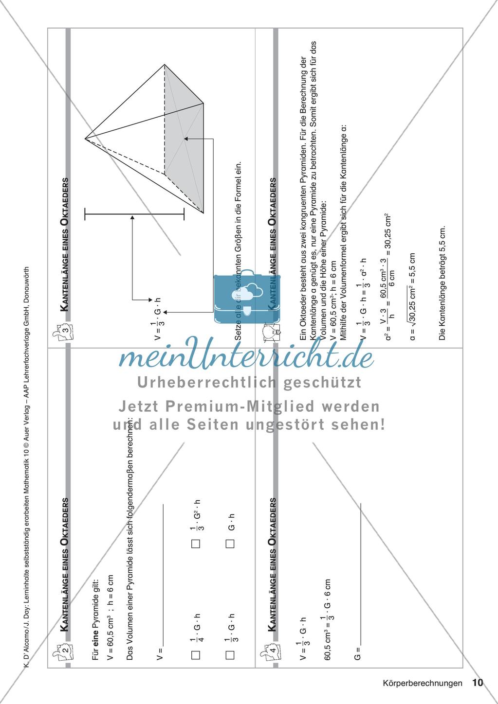 Lerninhalte selbstständig erarbeiten: Körperberechnungen Preview 12