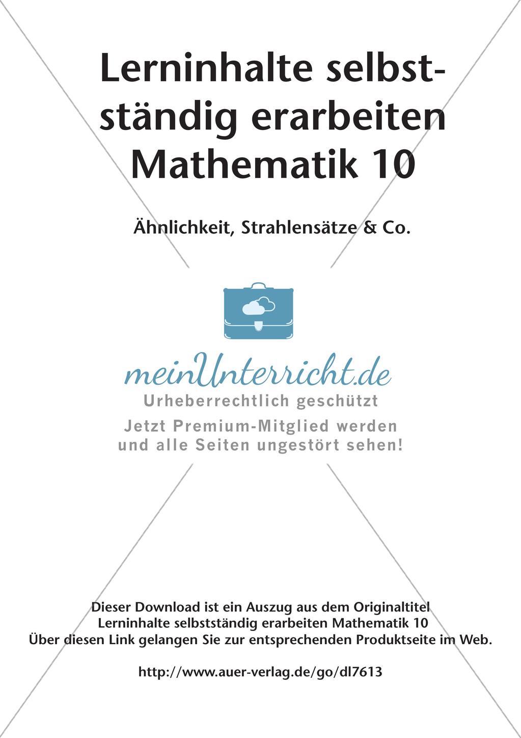 Lerninhalte selbstständig erarbeiten: Ähnlichkeit und Strahlensätze Preview 2