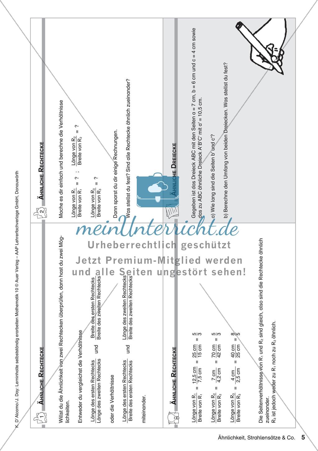 Lerninhalte selbstständig erarbeiten: Ähnlichkeit und Strahlensätze Preview 7