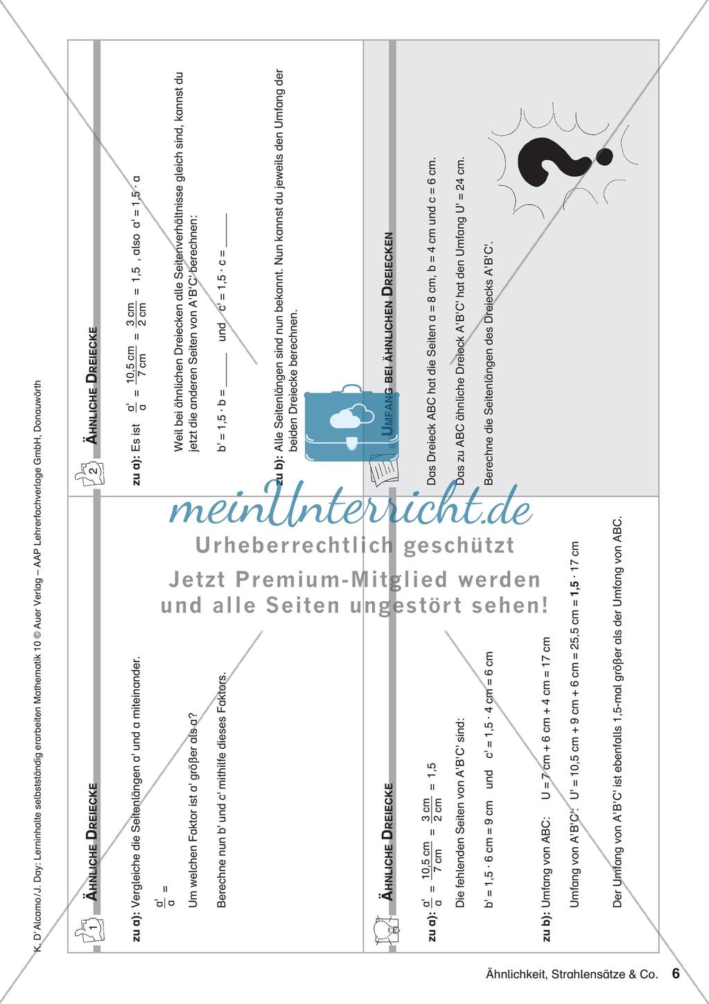 Lerninhalte selbstständig erarbeiten: Ähnlichkeit und Strahlensätze Preview 8