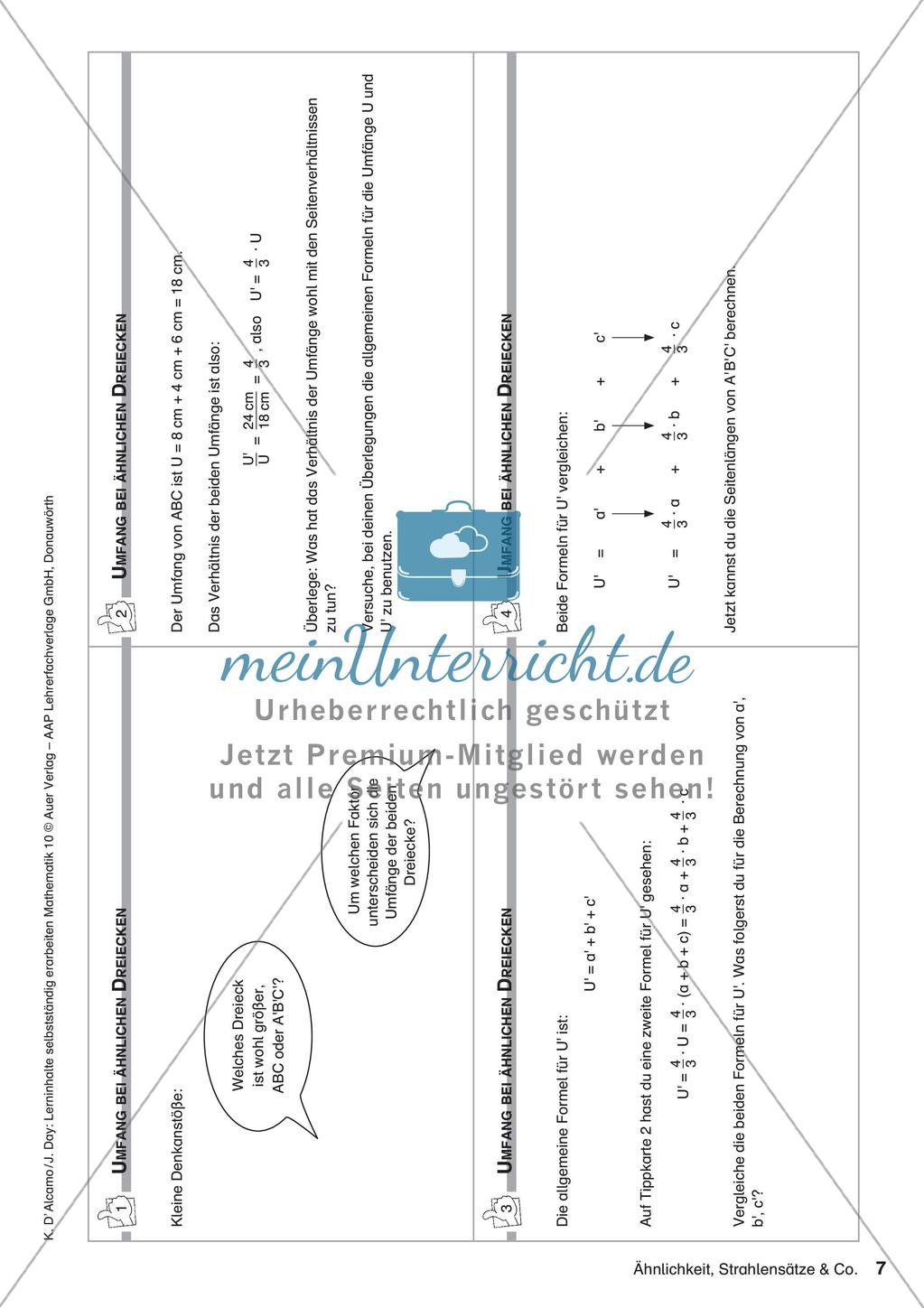 Lerninhalte selbstständig erarbeiten: Ähnlichkeit und Strahlensätze Preview 9