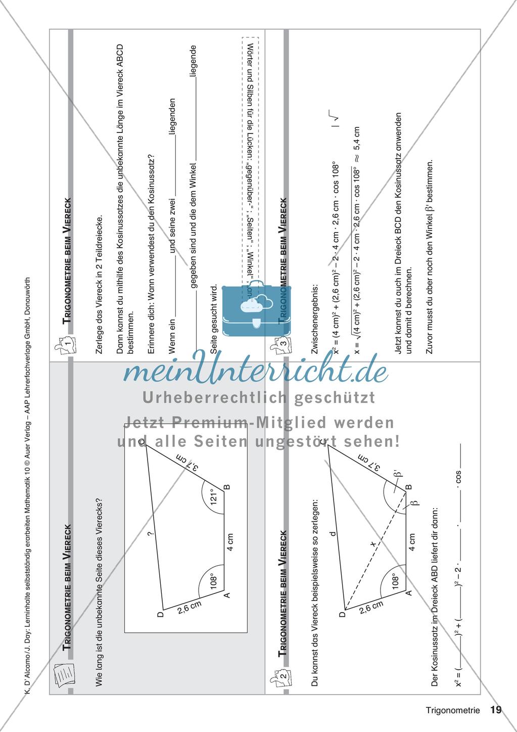 Lerninhalte selbstständig erarbeiten: Trigonometrie Preview 21