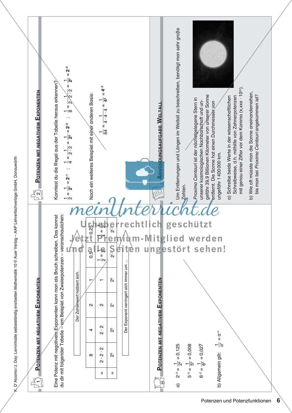 Lerninhalte selbstständig erarbeiten: Potenzen und Potenzfunktionen Preview 8