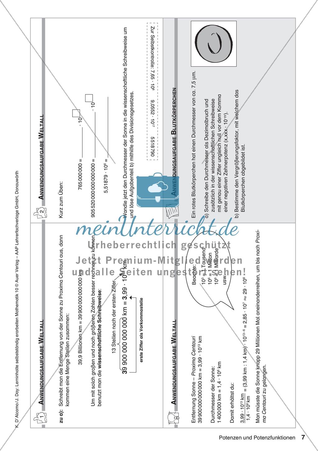 Lerninhalte selbstständig erarbeiten: Potenzen und Potenzfunktionen Preview 9