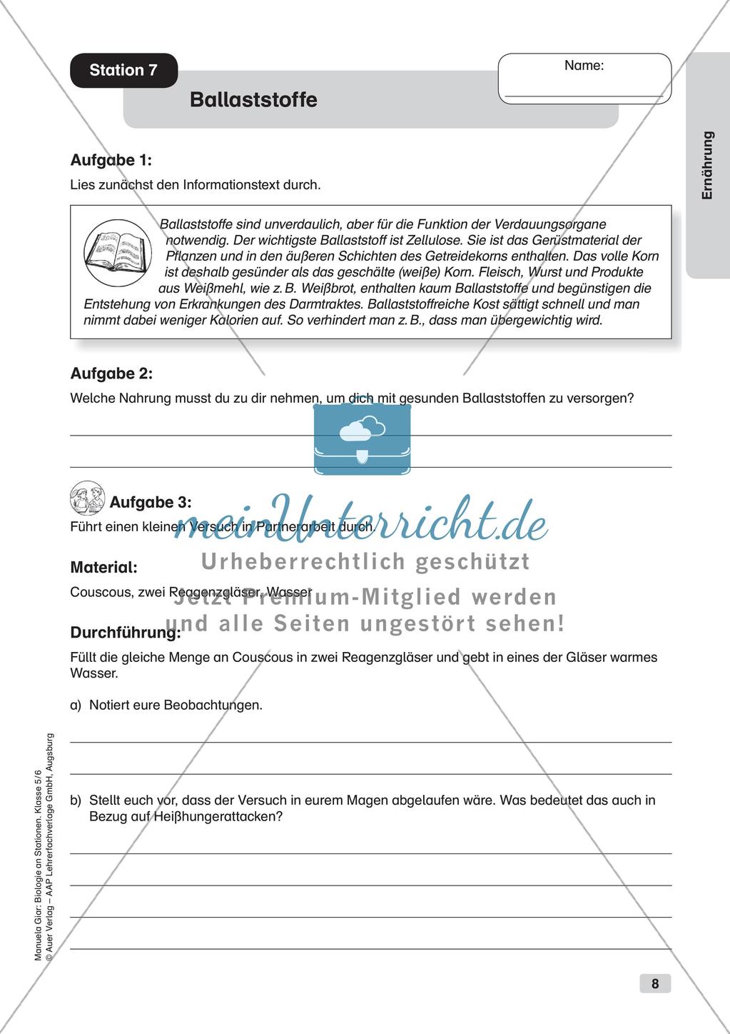 Stationsarbeit zum Thema