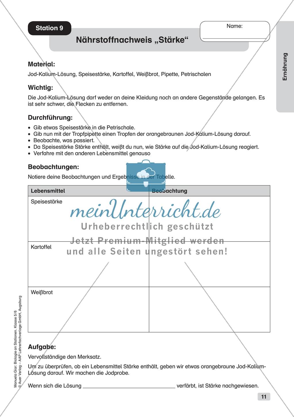 Stationsarbeit zum Thema