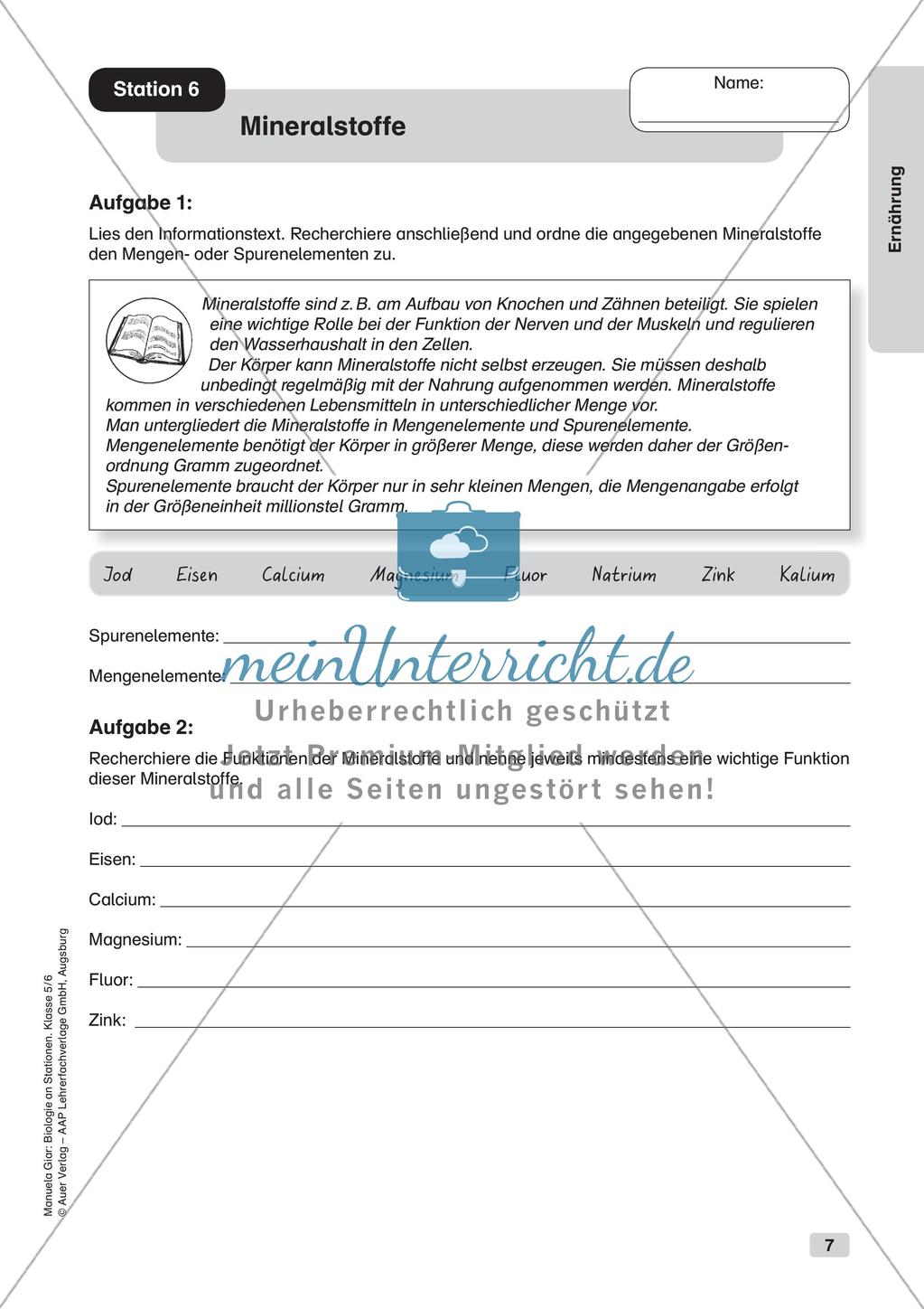 Stationsarbeit zum Thema
