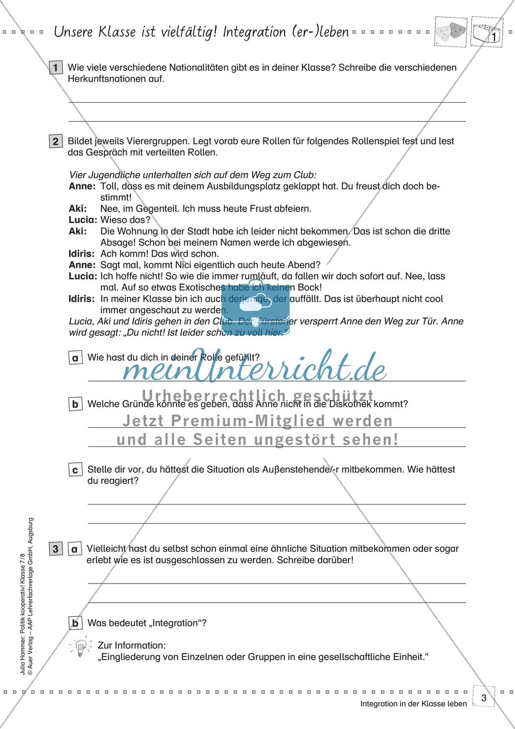 Politik kooperativ - Integration in der Klasse leben Preview 5