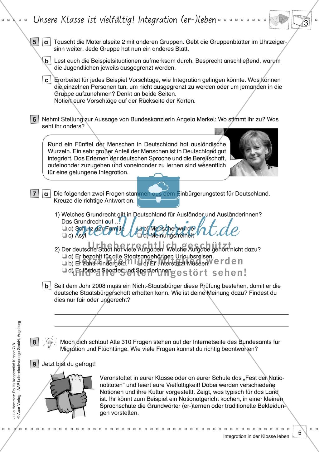 Politik kooperativ - Integration in der Klasse leben Preview 7